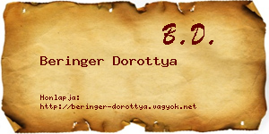 Beringer Dorottya névjegykártya